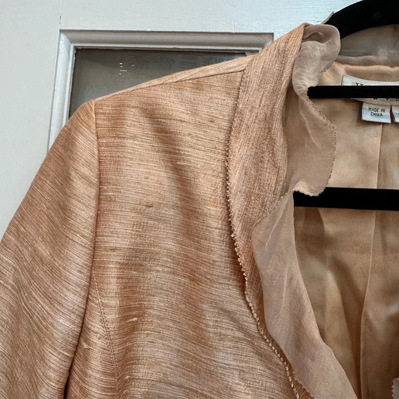 Vintage Kay Unger New York Rose Gold Silk Blazer Jacket Women’s Size 10 Medium M - Picture 3 of 13